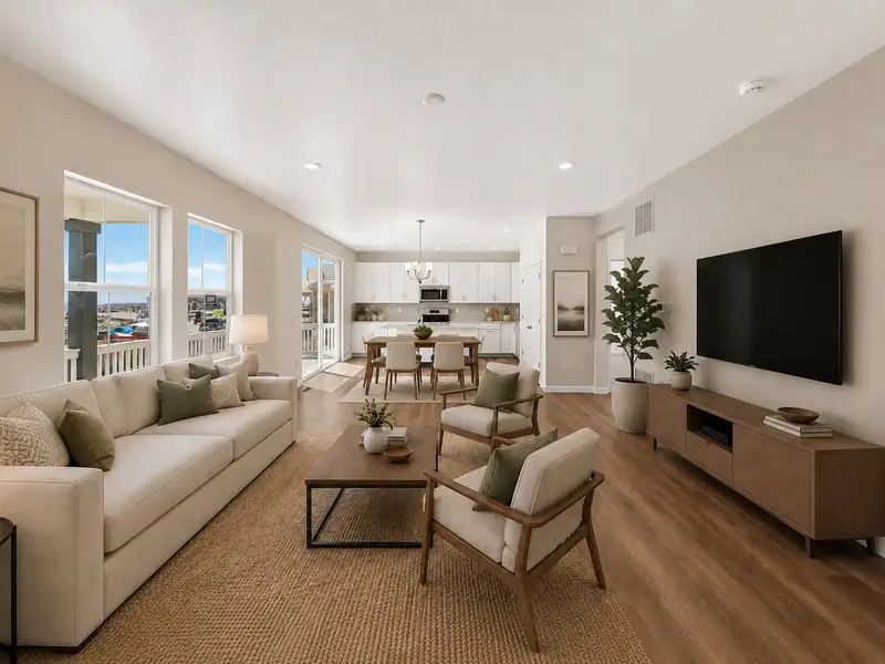 Furnished interior view inside a new home in Trailstone, Arvada (Image 3). Furnished interior view inside a new home in Trailstone, Arvada (Image 3).