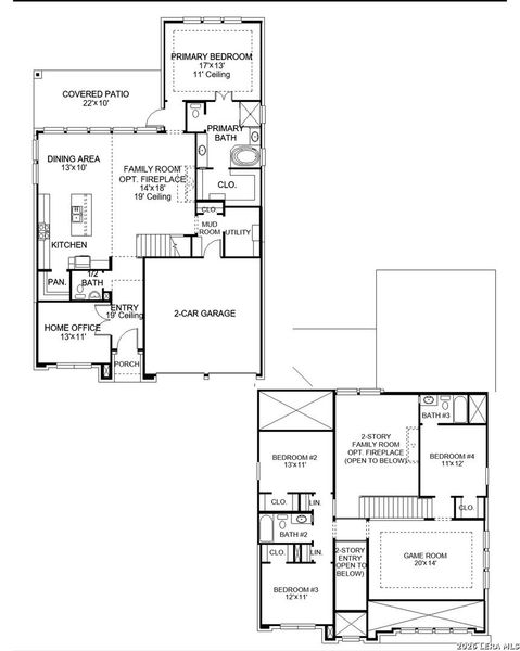 2D floor plan layout of this home in VIDA, San Antonio, TX (Image 5).