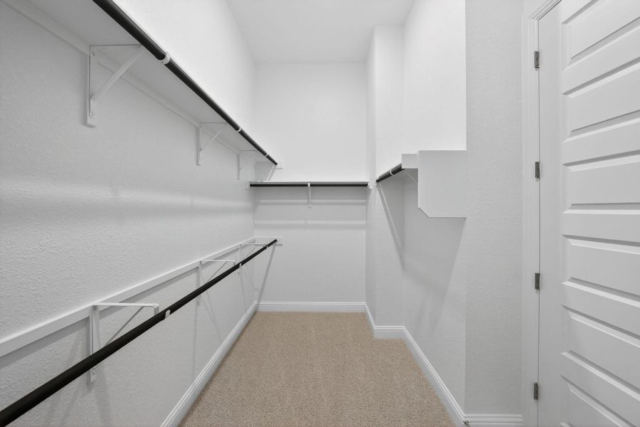 Walk in closet with light carpet Walk in closet with light carpet