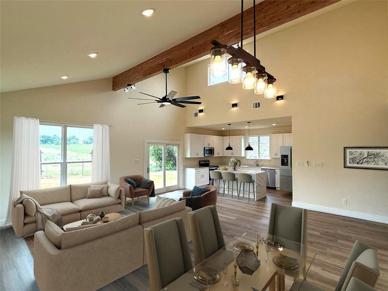 Furnished interior view inside a new home in , Granbury (Image 4). Furnished interior view inside a new home in , Granbury (Image 4).