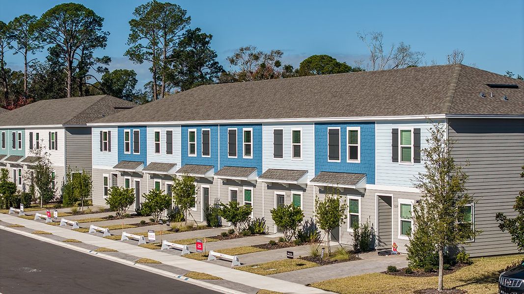 Front exterior of a new home in Sabal Terrace, Jacksonville, FL, highlighting curb appeal (Image 24).