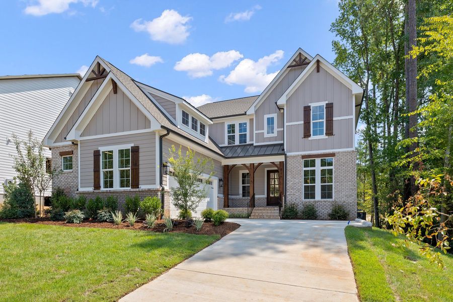Representative exterior photo of a completed home built from the The Emerson by RobuckHomes in Stonehenge, Raleigh, NC (Image 32).