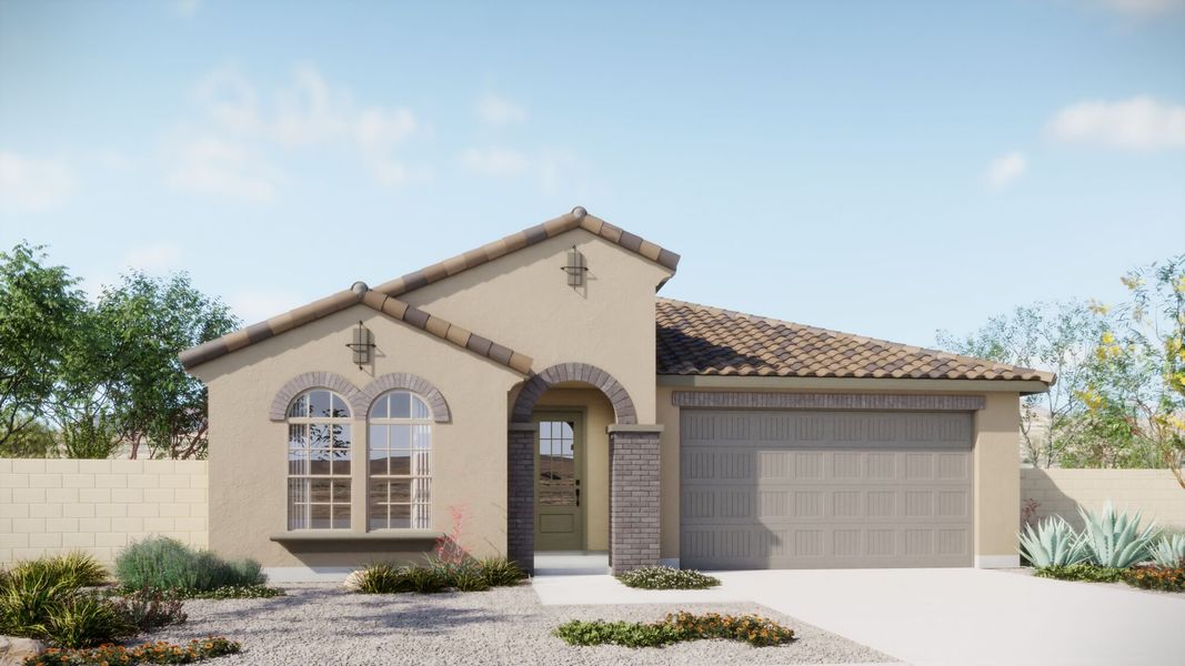 Representative exterior photo of a completed home built from the Aqua by Mattamy Homes in Silverbell Ridge, Tucson, AZ (Image 3).