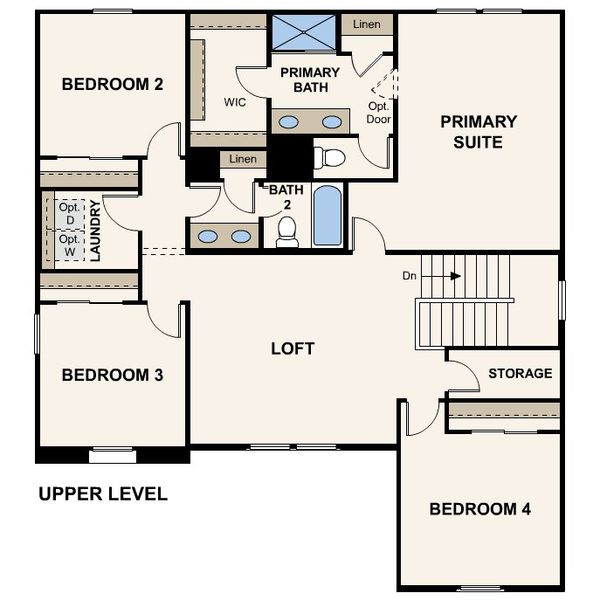 2D floor plan layout for the Raybun by Century Communities in Willow at Teravalis, Buckeye, AZ (Image 4).