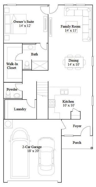 2D floor plan layout of this home in Chapel Run, Montgomery, TX (Image 2).