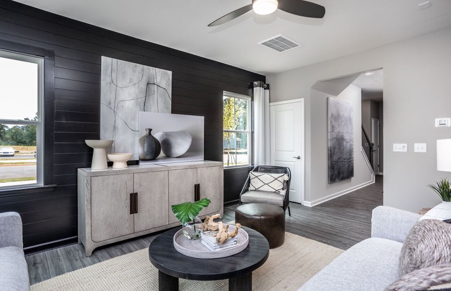 Furnished interior view inside a new home in Exchange at 401, Raleigh (Image 11).