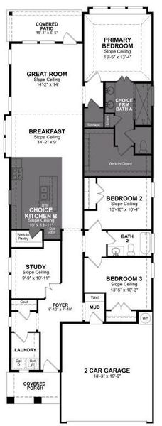 2D floor plan layout of this home in Ellwood, Iowa Colony, TX (Image 3).