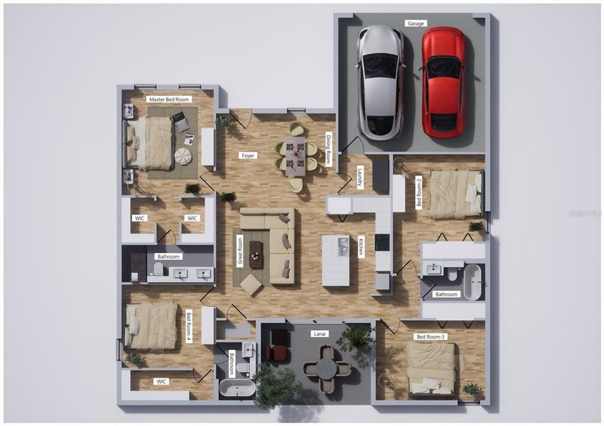 2D floor plan layout of this home in , North Port, FL (Image 3).