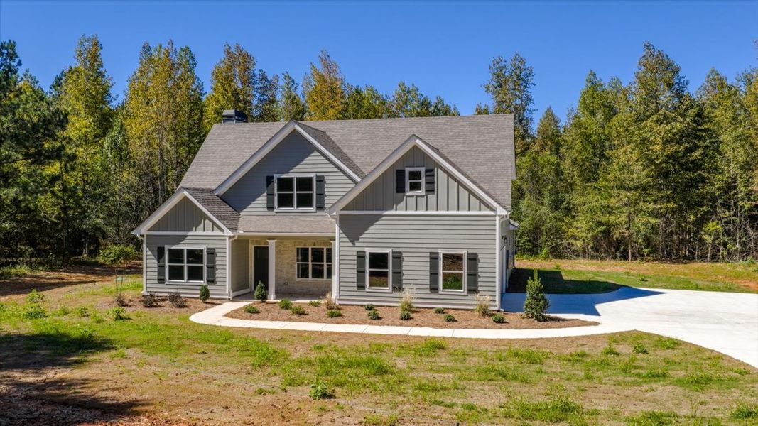 Front exterior of a new home in Collier Grove, Thomaston, GA, highlighting curb appeal (Image 2).