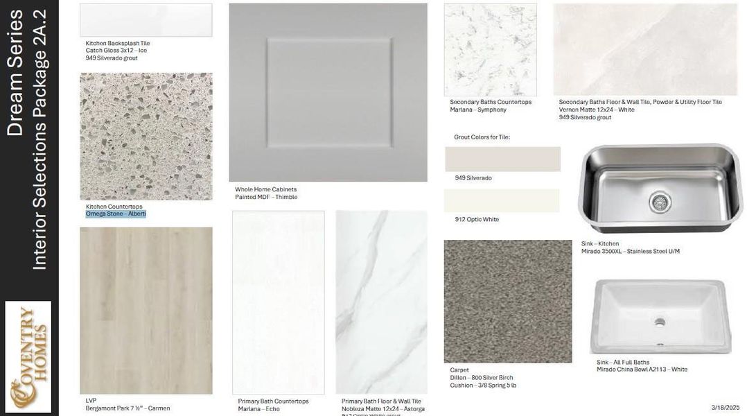 Sample of building materials used in homes in Windrose Green 45', Angleton (Image 4).