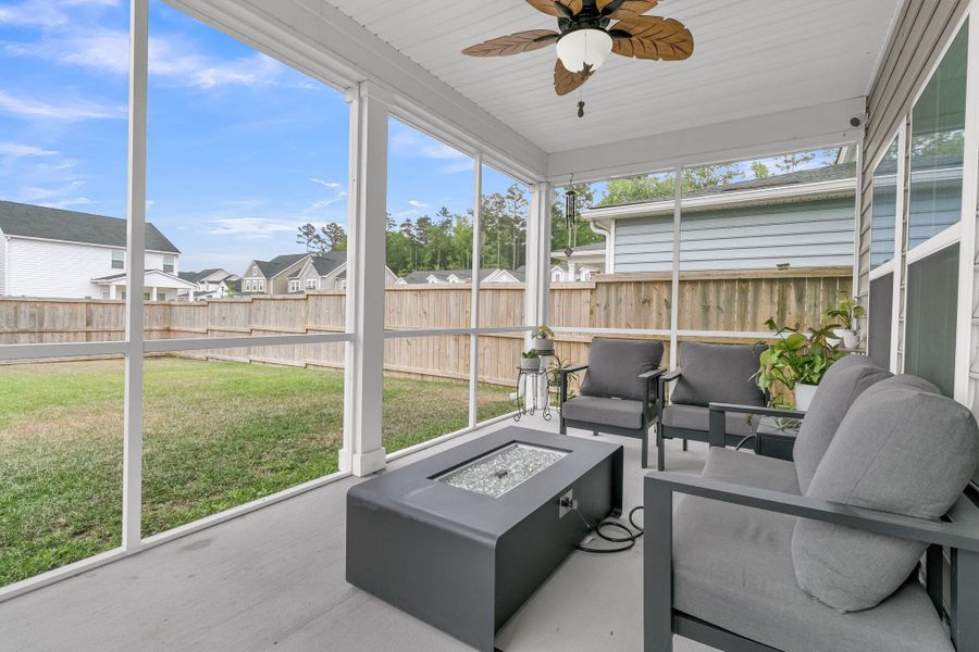 Exterior details and patio area of a home in Sweetgrass at Summers Corner, Summerville (Image 23).