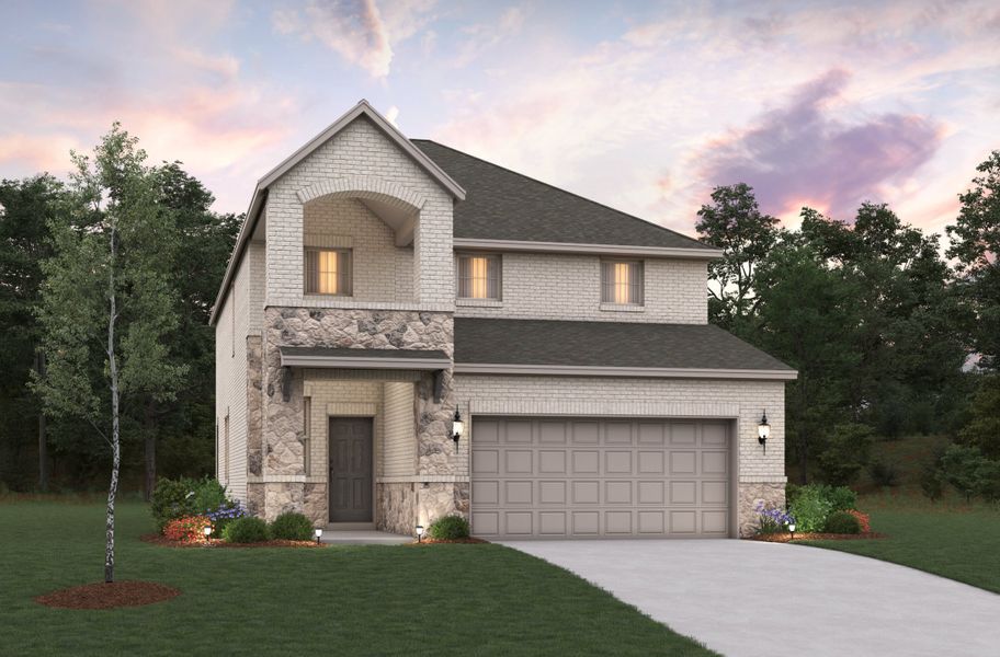 Representative exterior photo of a completed home built from the Winecup by Beazer Homes in Churchill: Fields 40', Anna, TX (Image 9). Representative exterior photo of a completed home built from the Winecup by Beazer Homes in Churchill: Fields 40', Anna, TX (Image 9).