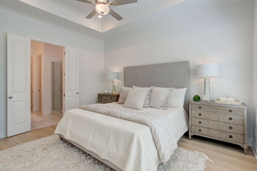 Spacious master bedroom with walk in bathroom and closet