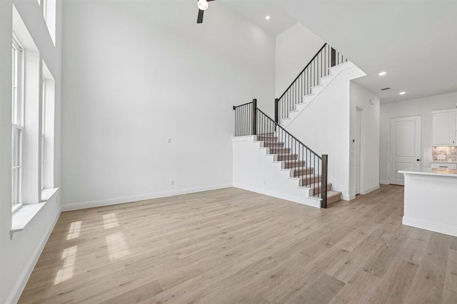 Our Austin floor plan offers an open and airy family room perfect for entertaining! Our Austin floor plan offers an open and airy family room perfect for entertaining!
