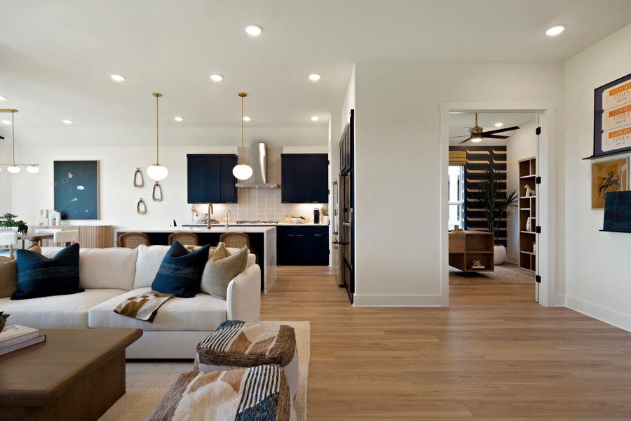 Representative furnished interior of a home built from the Meridian by Tri Pointe Homes in Lagos Reserve, Manor (Image 38).