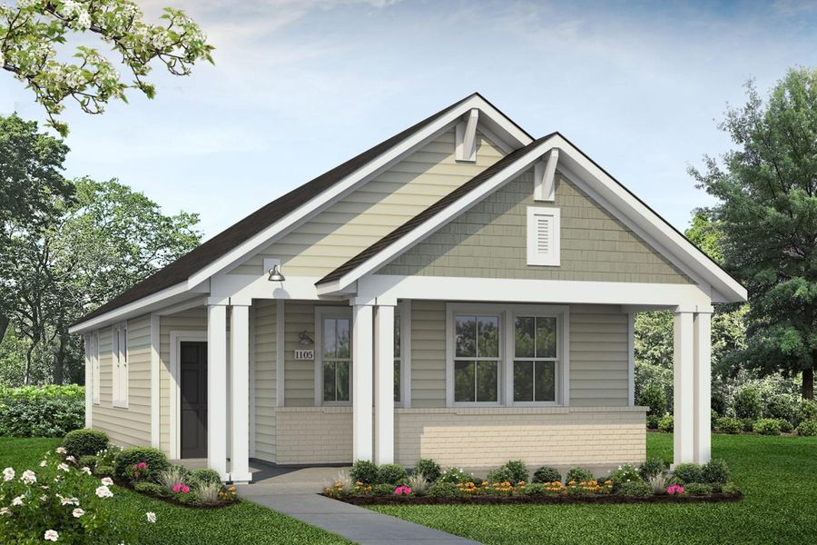 Representative exterior photo of a completed home built from the Harvest Ridge 1105 by Brohn Homes in Harvest Ridge, Elgin, TX (Image 4).