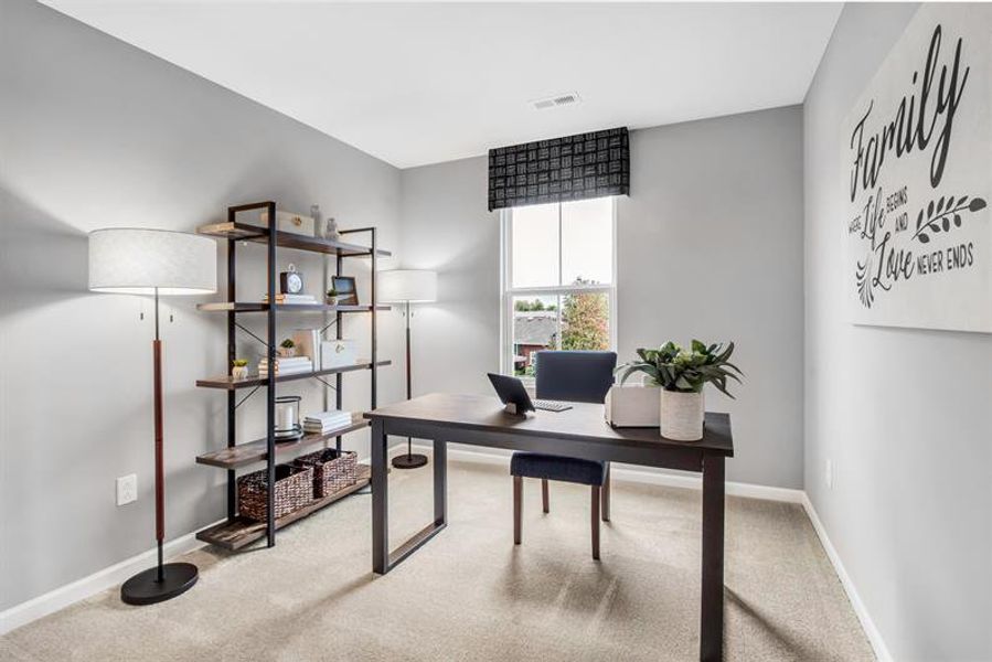 Representative furnished interior of a home built from the Pine by Ryan Homes in Cherry Grove Townhomes, Kannapolis (Image 27).