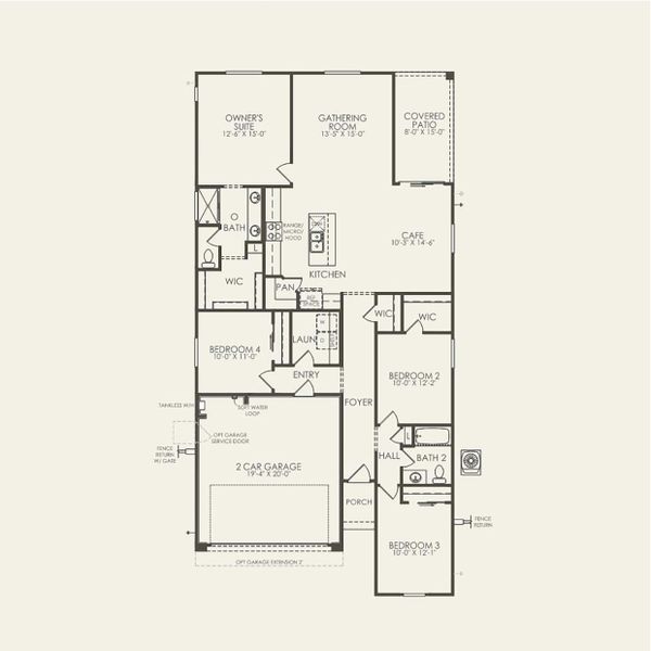 2D floor plan layout for the Nectar by Pulte Homes in Alamar, Avondale, AZ (Image 3).