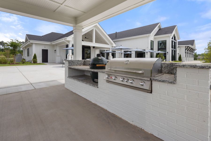 Exterior details and patio area of a home in Carolina Overlook, Clayton (Image 19).