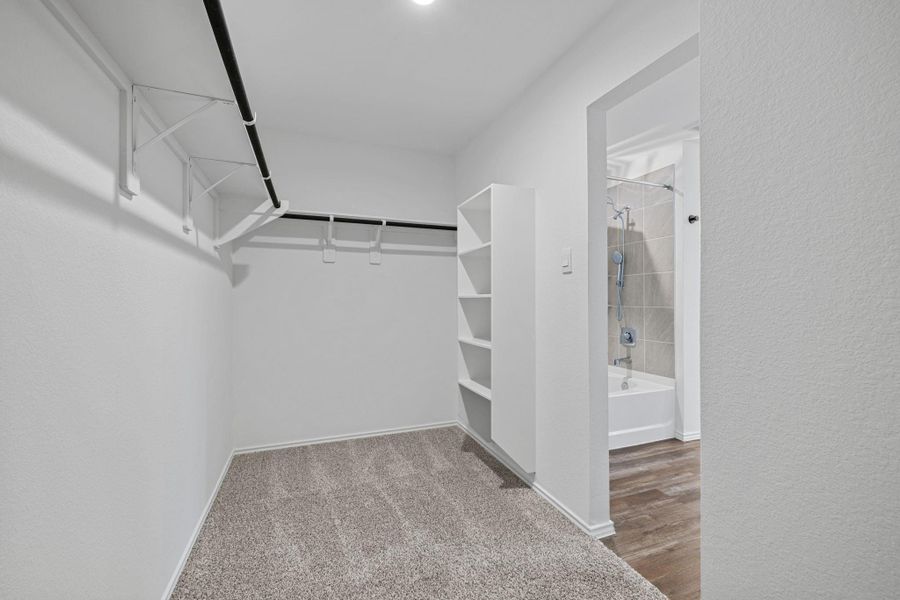 Generous size primary closet.