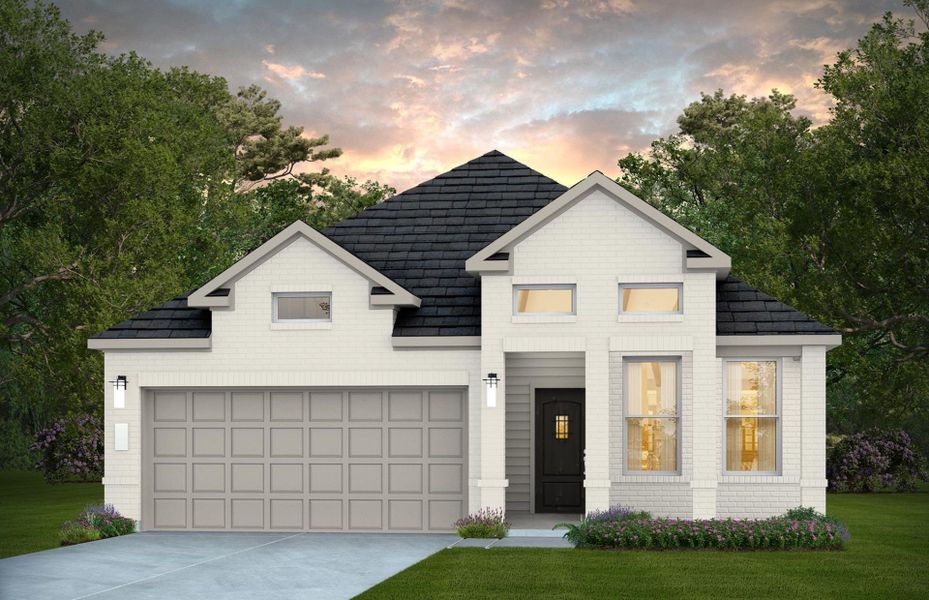 Representative exterior photo of a completed home built from the Haskell by Pulte Homes in Montgomery Bend, Montgomery, TX (Image 12). Representative exterior photo of a completed home built from the Haskell by Pulte Homes in Montgomery Bend, Montgomery, TX (Image 12).