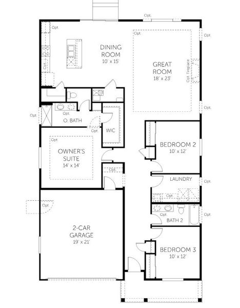 2D floor plan layout for the Silverthorne - 50' Homesites by Dream Finders Homes in Farmstead, Berthoud, CO (Image 3).