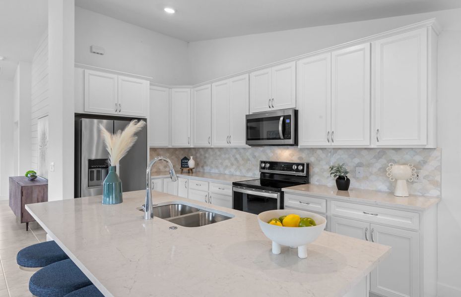 Open concept kitchen with center island