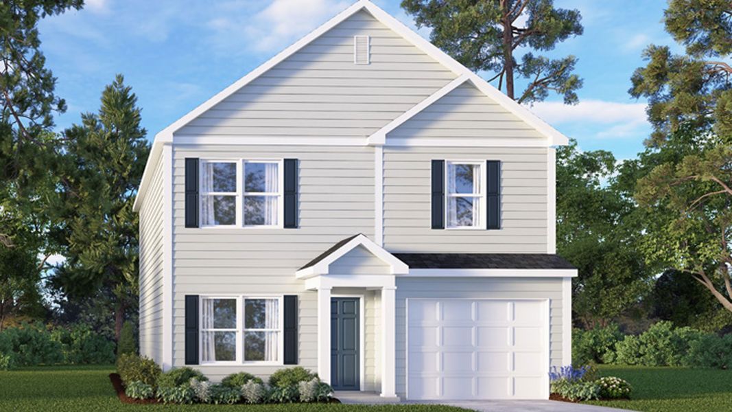 Front exterior of a new home in Hobbs Farm, Ayden, NC, highlighting curb appeal (Image 21).