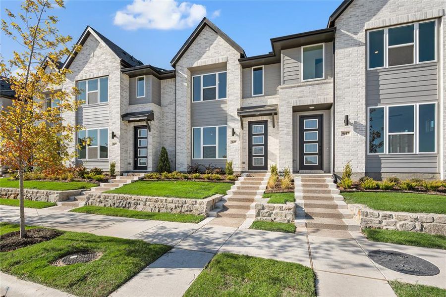 Front exterior of a new home in Talia, Mesquite, TX, highlighting curb appeal (Image 2).