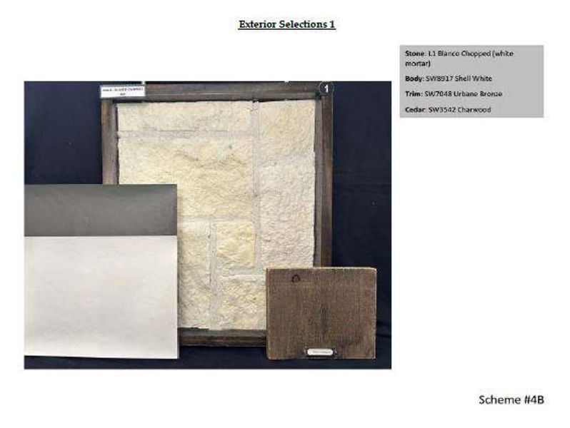 Exterior design selections Exterior design selections