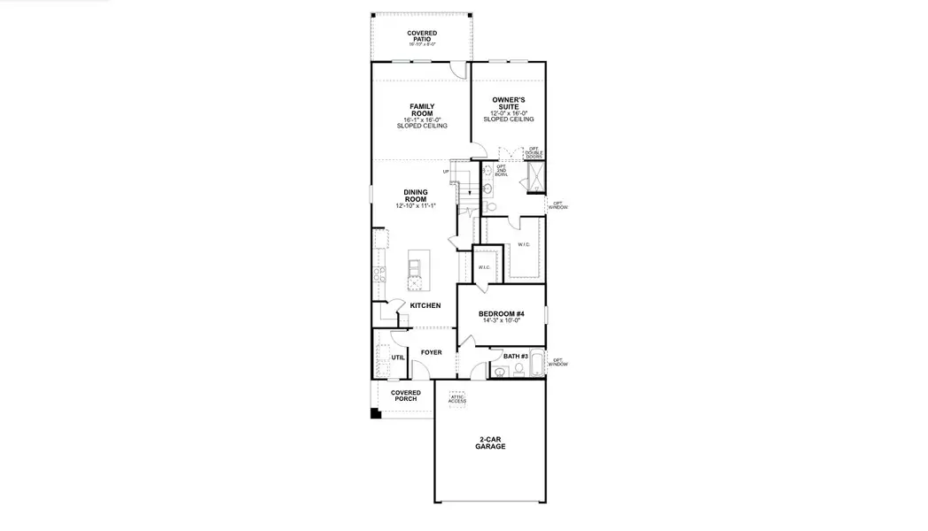 2D floor plan layout for the Rosemary by M/I Homes in Wildrye, Waller, TX (Image 4).