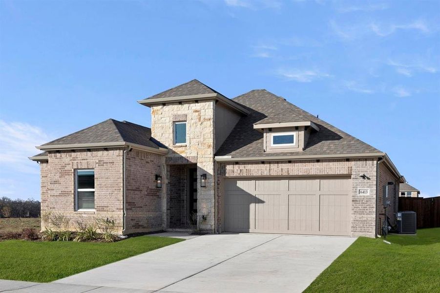 Front exterior of a new home in Edgewood Creek, Celina, TX, highlighting curb appeal (Image 21). Front exterior of a new home in Edgewood Creek, Celina, TX, highlighting curb appeal (Image 21).