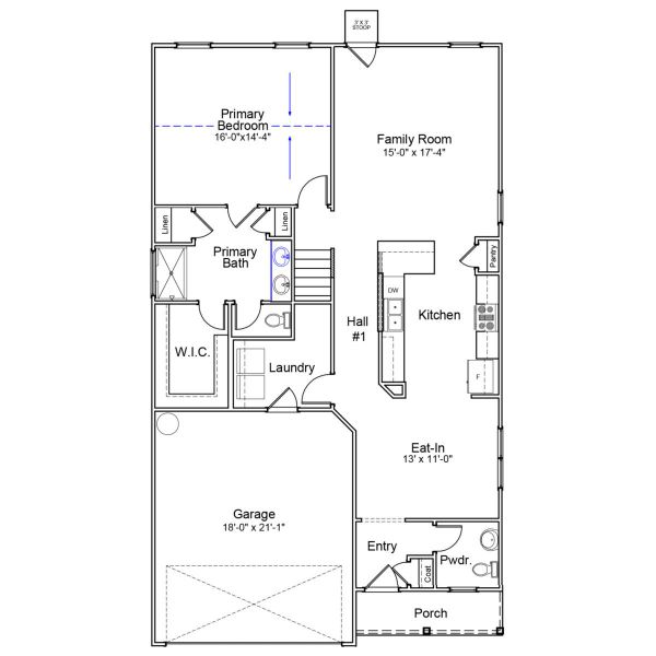 2D floor plan layout of this home in Mayfair Village, Spartanburg, SC (Image 2).