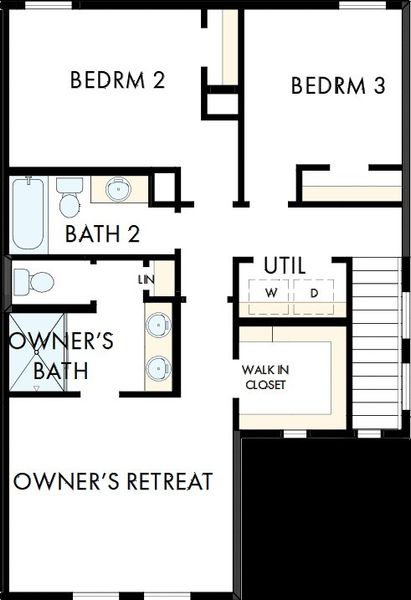 2D floor plan layout of this home in Easton Park - Nelson Village - Jewel Series, Austin, TX (Image 3).