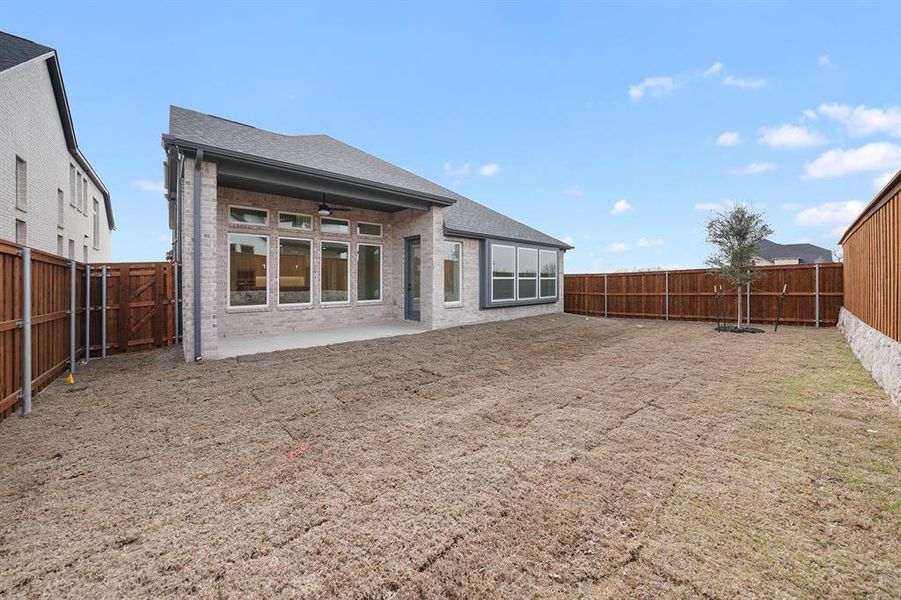 Exterior details and patio area of a home in Hillside Village, Celina (Image 4).