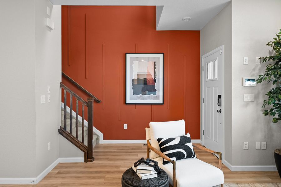 Furnished interior view inside a new home in Trailstone, Arvada (Image 7).