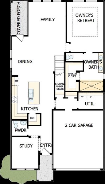 2D floor plan layout of this home in Briggs Ranch – Select Classic Series, San Antonio, TX (Image 2).