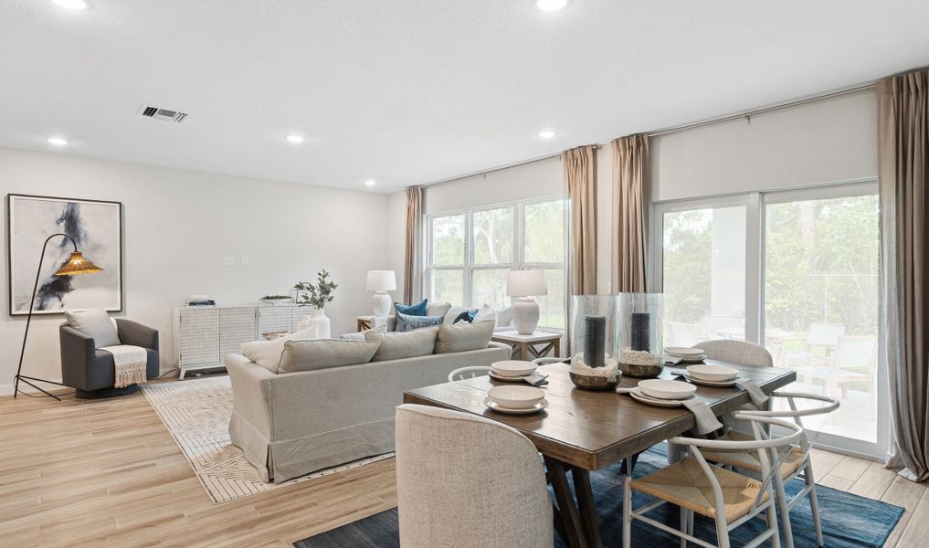 Dining area near sliding door