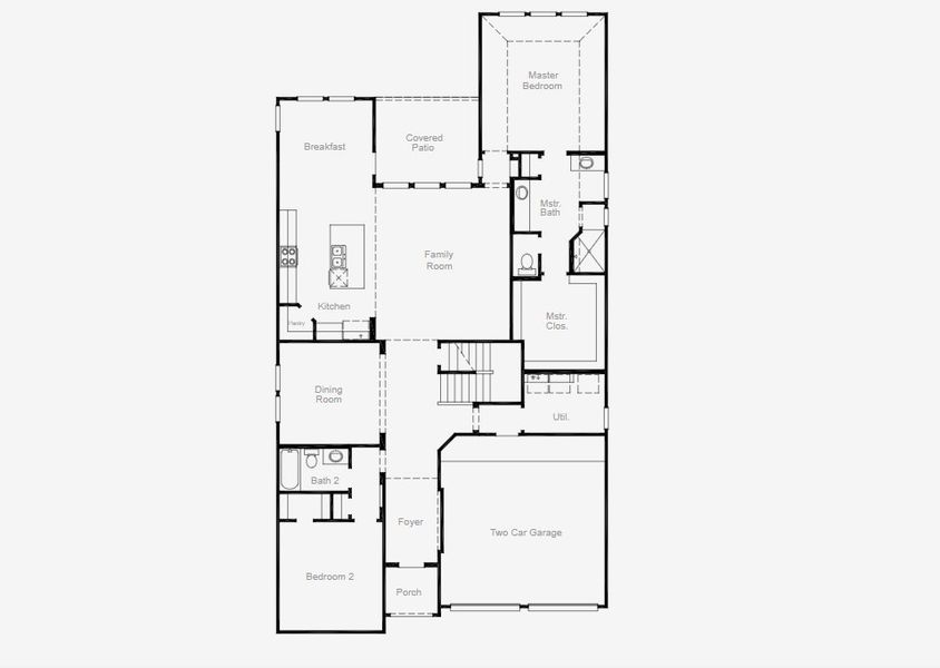 2D floor plan layout of this home in Pecan Square, Northlake, TX (Image 2).