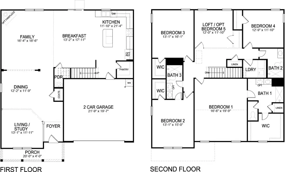 2D floor plan layout of this home in Harbor Crest, Ooltewah, TN (Image 2).