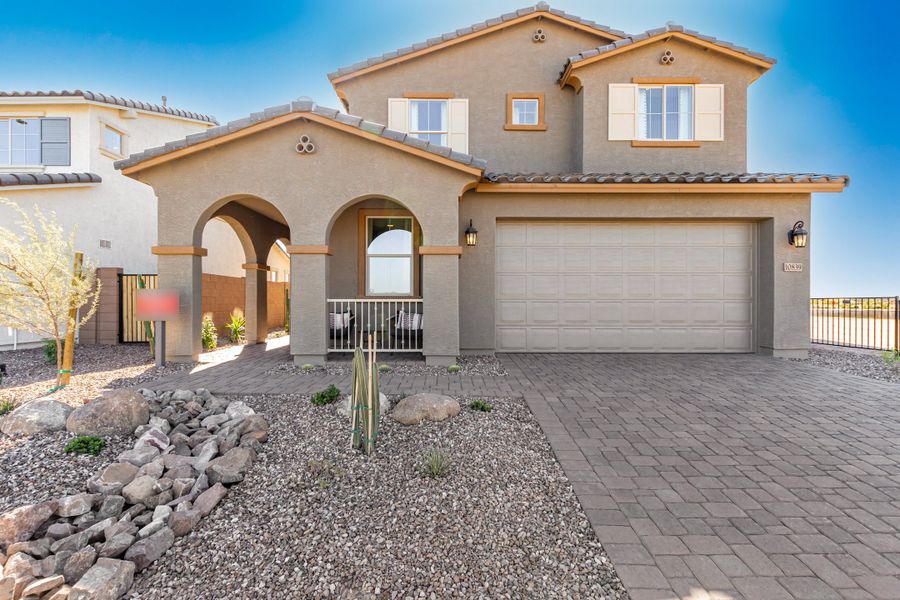 Front exterior of a home in the La Mira Discovery Collection community, located in Mesa, AZ (Image 12).