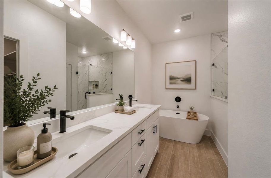 Furnished interior view inside a new home in , Dallas (Image 15).