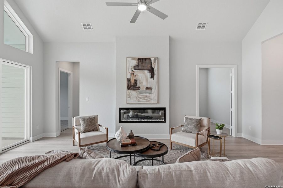Furnished interior view inside a new home in Potranco Oaks, Castroville (Image 12).