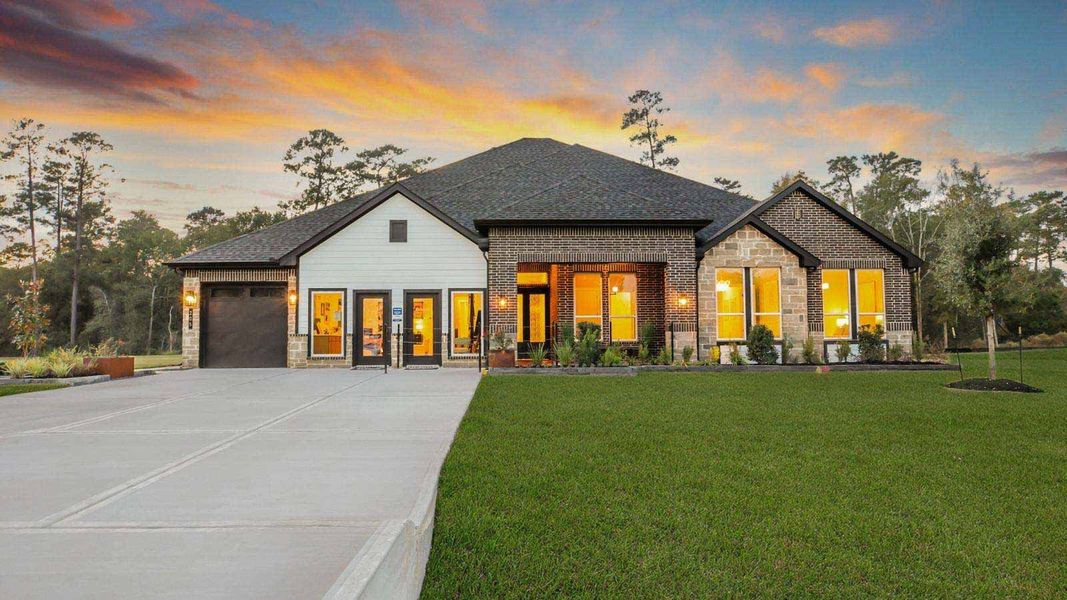 Representative exterior photo of a completed home built from the Galway by D.R. Horton in Butlers Bend Estates, Pinehurst, TX (Image 29). Representative exterior photo of a completed home built from the Galway by D.R. Horton in Butlers Bend Estates, Pinehurst, TX (Image 29).