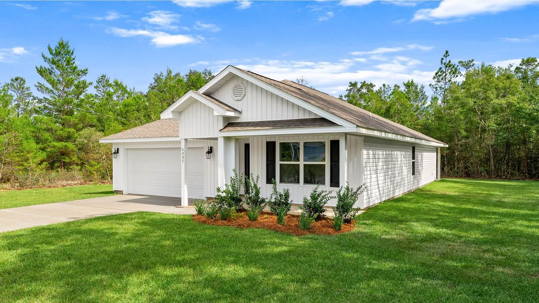 Front exterior of a new home in Sunny Hills, Chipley, FL, highlighting curb appeal (Image 21).