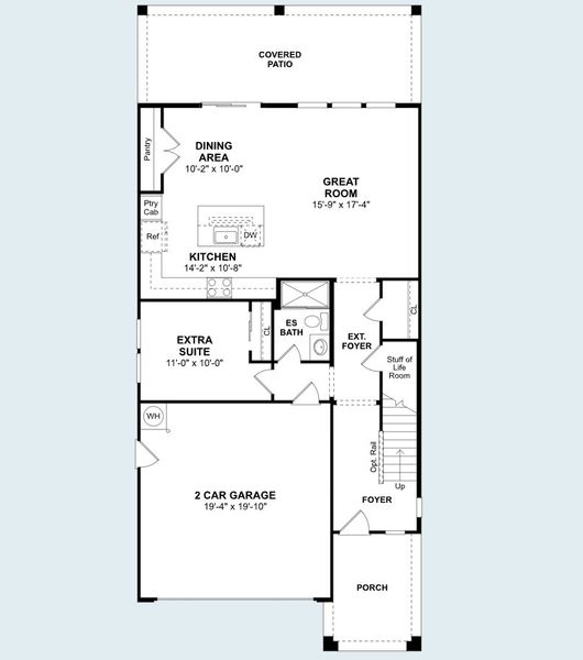 2D floor plan layout of this home in Manor at Legacy Place, Peoria, AZ (Image 4).