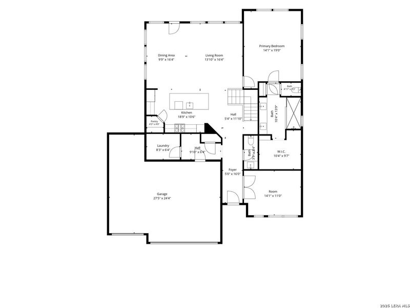 2D floor plan layout of this home in Davis Ranch 60', San Antonio, TX (Image 6).