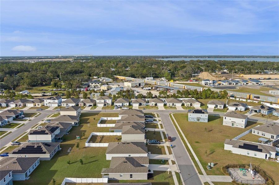 Aerial view of neighborhood