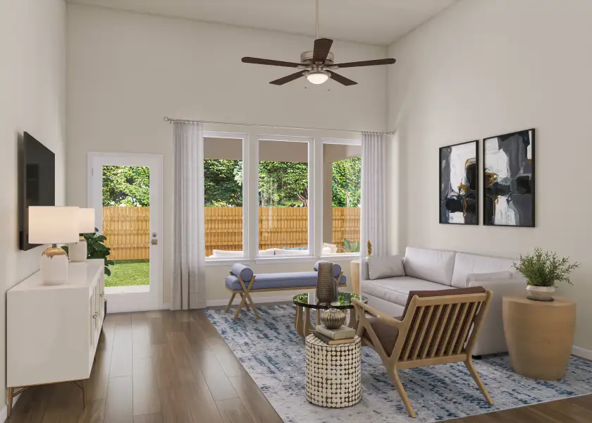 Furnished interior view inside a new home in Terrace Collection At Turner's Crossing, Buda (Image 11).