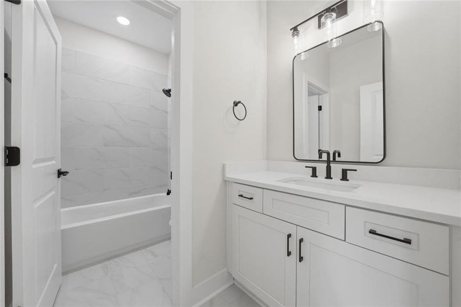 Furnished interior view inside a new home in , White (Image 16).